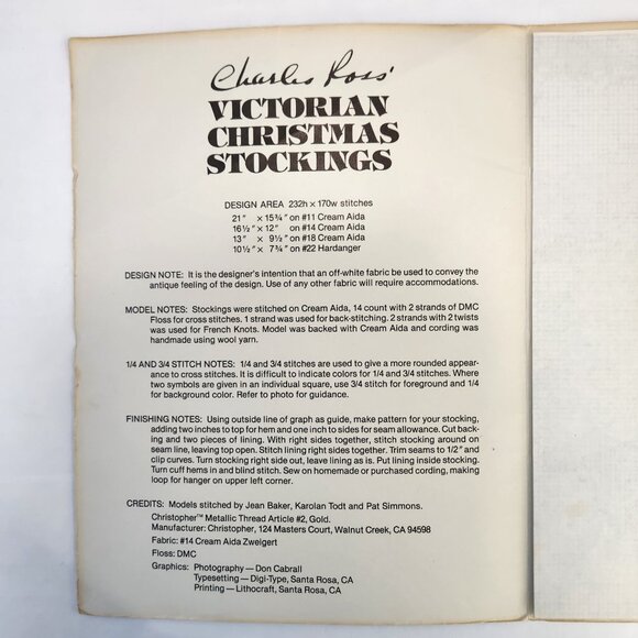 Charles Ross Victorian Christmas Stocking All Hung Cross-Stitch Pattern "John" - Picture 3 of 6